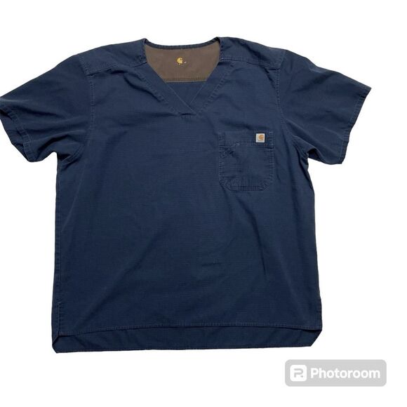 Carhartt Scrubs Top Only Short Sleeves Navy Men’s Size XL - Picture 1 of 10
